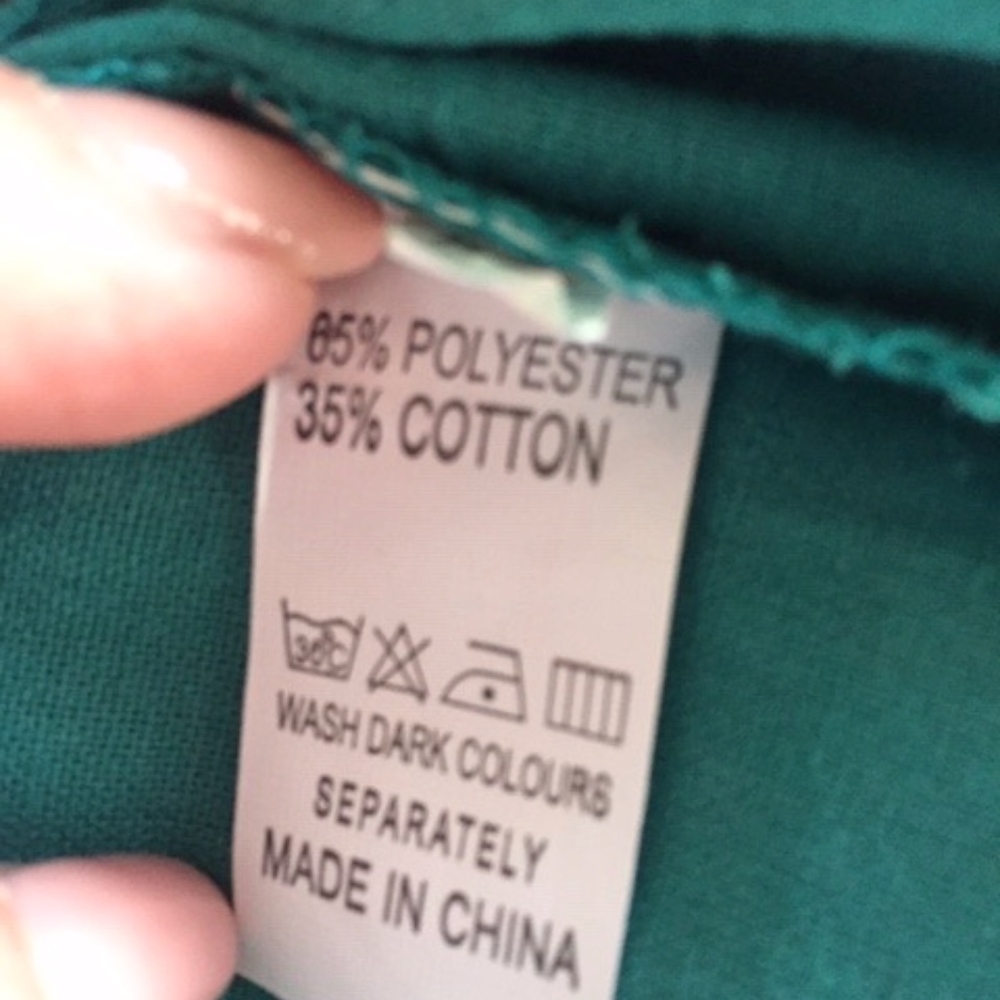 teal cotton overblouse, size Medium - Picture 4 of 4